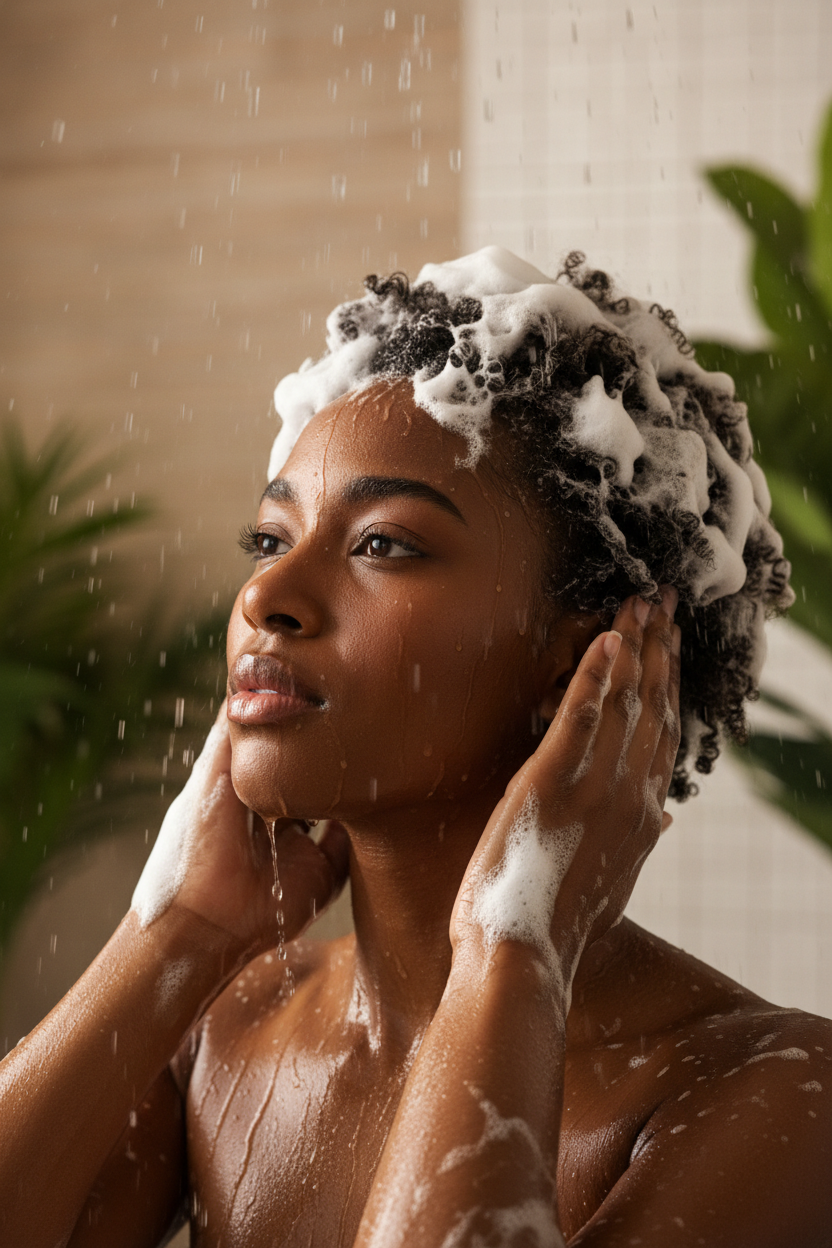 Natural Hair Care System – Shampoo, Leave-In Conditioner & Hair Growth Serum